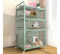 Recinti per gatti Gabbia Box Cassa Cuccia, Gabbia for gatti da interno Catio con ruote, coperchio superiore, ripiano portaoggetti, serratura, verde, diverse misure(80x55x136cm)