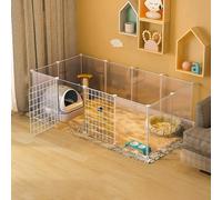 Recinti per gatti Gabbia Box Cassa Cuccia, Gabbia for gatti fai da te, recinto for piccoli animali con porta, rete antiruggine, diverse misure, 75-147x39-75x47 cm, confezione da 1(147x75x47cm)