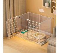Recinti per gatti Gabbia Box Cassa Cuccia, Gabbia for gatti fai da te, recinto for piccoli animali con porta, rete antiruggine, diverse misure, 75-147x39-75x47 cm, confezione da 1(75x39x47cm)