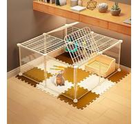 Recinti per gatti Gabbia Box Cassa Cuccia, Gabbia for piccoli animali fai da te in metallo e plastica trasparente, diverse misure(With Top,72x72x37cm)