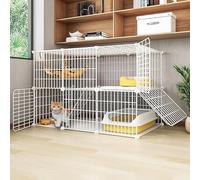 Recinti per gatti Gabbia Box Cassa Cuccia, Recinto for gatti con 1/2/3 livelli, dimensioni multiple, fai da te(111x49x73cm)