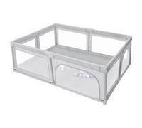 Recinto Bambini, Box Neonato,Recinto Neonato, Box Bimbo 0~36 Mesi, Recinto Neonati in Rete Traspirante-205 * 147 * 66 cm - grigio chiaro