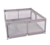 Recinto Box per Bambini, Recinzione Portatile per Bambini con Rete Visibile e Canestro, Centro Attività per Bambini, Sicurezza per Larchiviazione Area, 1,5 * 1,8 m - (grigio)