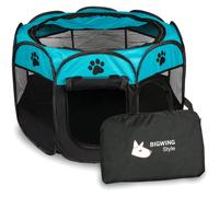 Recinto cane pieghevole portatile Blu, kennel, gabbia, trasporto, interno, es...