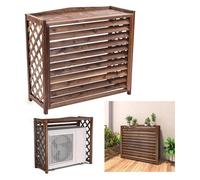 Recinto del condizionatore d'aria, Schermo in legno, portafiori for aria condizionata, griglie in legno massello autoportanti for condizionatori e pompe di calore(120x57x100cm)