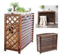 Recinto del condizionatore d'aria, Schermo in legno, portafiori for aria condizionata, griglie in legno massello autoportanti for condizionatori e pompe di calore(100x43x94cm)