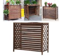 Recinto del condizionatore d'aria, Supporto for fiori for aria condizionata, griglie in legno massello for esterni for condizionatori d'aria e pompe di calore, condizionatore d'aria indipendente con c