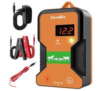 Recinto Elettrico per Animali a 12V con Display a LED, portata 15 km, 2 Joule elettrificatore per recinto elettrico 12KV per la protezione di mucche, pecore, giardini, pascoli Centralina di controllo