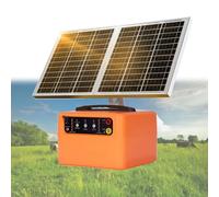 Recinto Elettrico Solare da 48KM, Elettrificatore da 0,3 J-1,5 J, Voltaggio Regolabile 6 KV-12 KV, for la Sicurezza di Animali da Fattoria, Bestiame e Pollame nelle Fattorie