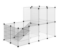 Recinto Modulare per Conigli e Animali di Piccole Dimensioni in Acciaio e Resina Nero