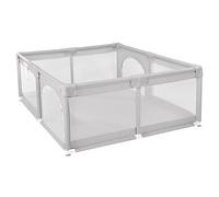 Recinto per Bambini, Box con Materassino per Appartamento, Piccolo, con Rete Traspirante Sui Quattro Lati e Ventose per Bambini per Box Interni ed Esterni-1,5 * 1,5 cm-(grigio)