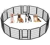 Recinto per Cani 16 Pannelli 65 X 80 Cm in Metallo Trasportabile Giardino Conigl