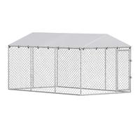 Recinto per Cani da Esterno con Rete Zincata 4x2.3x2 m Argento AllMyPets