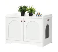 Recinto per lettiera per gatti con maniglie, mobile per lettiera nascosta per gatti con divisorio rimovibile, tavolino laterale in legno per animali domestici, per soggiorno, camera da letto Informazi