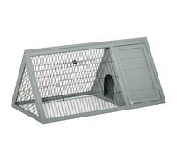 Recinto triangolare Pawut con doppia porta esterna e nicchia, adatto per conigli, tartarughe e pollame terrestre. 116L x 62,2l x 52,5H cm Solid Drink Pin Grey