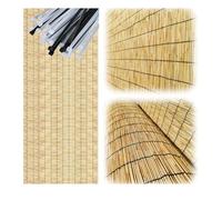 Recinzione 1,5 m x 5 m in bambù per esterni per balcone e giardino, separazione e recinzione del cortile decorativo (A2 105 x 350 cm)