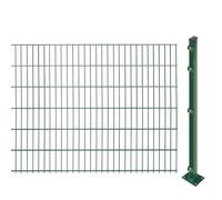 Recinzione a doppia asta con pali da avvitare (altezza 123 cm, lunghezza: 12 m), tappetini a doppia asta in verde, resistente ai raggi UV e alle intemperie