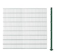 Recinzione a doppia asta con pali da avvitare (altezza 183 cm, lunghezza: 12 m), tappetini a doppia asta in verde, resistente ai raggi UV e alle intemperie