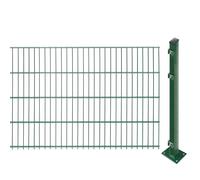 Recinzione a doppia asta con pali da avvitare (altezza 83 cm, lunghezza: 42 m), tappetini a doppia asta in verde, resistente ai raggi UV e alle intemperie