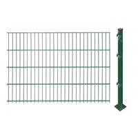 Recinzione a doppia asta con pali da avvitare (altezza 83 cm, lunghezza: 48 m), tappetini a doppia asta in verde, resistente ai raggi UV e alle intemperie