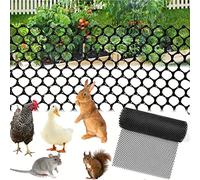 Recinzione a rete di pollo in plastica nera, barriera temporanea per esterni da 10 m, per giardino e costruzione, facile da installare, rete per pollame, soluzione di sicurezza e controllo degli