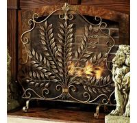 Recinzione antincendio vintage di sicurezza con design a foglie, protezione per caminetto a gas riscaldante, bruciatori a legna a pozzo aperto, decorazione per interni ed esterni