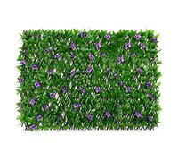 Recinzione artificiale con fiori, pannelli a traliccio da giardino espandibili, decorazione finta foglia di edera, recinzione espandibile per la privacy, protezione per la privacy per balcone, siepe