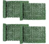 Recinzione artificiale di edera, 1 m x 3 m, espandibile per siepe, balcone, edera, pannello frangivista per giardino, 4 pezzi
