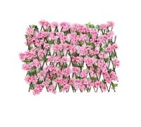 Recinzione artificiale espandibile con foglie, schermo privacy regolabile per giardino, balcone, patio e decorazione da esterni (rosa chiaro)