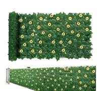Recinzione artificiale per la privacy, 1 x 3 m, finta siepe per piante rampicanti, pannelli espandibili per verde con 96 girasoli, siepe finta per cortile, cortile e balcone