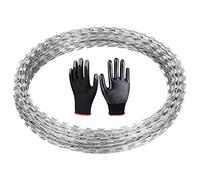 Recinzione con filo spinato in acciaio zincato | Protezione esterna argento a lunghezze multiple: for spazi commerciali in giardino(60cm)