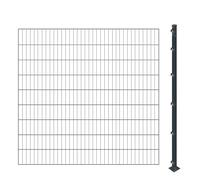 Recinzione con pali per calcestruzzo (altezza: 180 cm, lunghezza: 26 m) | Tappetini ad incastro in antracite, resistente ai raggi UV e alle intemperie