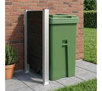 vidaXL Recinzione per bidoni della spazzatura, grigio, 85 x 12 x 115 cm, alluminio e WPC, giardino, moderna, espandibile, resistente alla ruggine e alla corrosione, rivestimento per bidoni della