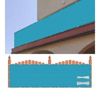 Recinzione Copertura 180 x 900 cm Tessuto HDPE da 220 G/M², Leggera e Durevole, Balcone Protezione Della Privacy Schermo con Fascette e Funi per Balcone Giardino Terrazza, Blu