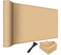 Recinzione Copertura 250 x 400 cm Ombreggiante, Antistrappo, Resistente Alle Intemperie, Privacy, Facile da Installare, Telo Copri Balcone con Occhielli per Giardino, Giallo sabbia