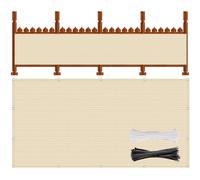 Recinzione Copertura 290 x 410 cm Tessuto HDPE da 220 G/M², Leggera e Durevole, Privacy Recinzione Copertura per Balcone con Fascette e Funi per Balcone Giardino Terrazza, Color Crema