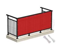 Recinzione Copertura per Balcone 120 x 140 cm Protezione Privacy,Anti-UV,Resistente al Vento,Privacy Recinzione Copertura per Balcone con Fascette e funi per Balcone Giardino terrazza, Rosso