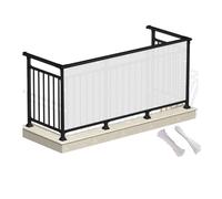 Recinzione Copertura per Balcone 130 x 200 cm Protezione Privacy,Anti-UV,Resistente al Vento,Privacy Recinzione Copertura per Balcone con Fascette e funi per Balcone Giardino terrazza, Bianco