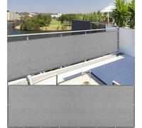 Recinzione Copertura per Balcone 60 x 120 cm Traspirante, Anti-Uv, Protezione Solare Telo Frangivento, Frangivisto Balcone per Protezione con Occhielli Corde Recinzione Giardino, Grigio Chiaro