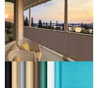 Recinzione Copertura per Balcone 65 x 700 cm Resistente Al Vento Protezione Privacy Telo Frangivento, Frangivisto Balcone per Protezione con Occhielli Corde Fascetta Recinzione Giardino, marrone