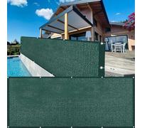 Recinzione Copertura per Balcone 70 x 120 cm HDPE Protezione Solare e Traspirabilità Telo Frangivento, Frangivisto Balcone per Protezione con Occhielli Corde Fascetta Recinzione Giardino, Verde Scuro