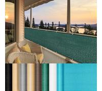 Recinzione Copertura per Balcone 70 x 540 cm Resistente Al Vento Protezione Privacy Telo Frangivento, Frangivisto Balcone per Protezione con Occhielli Corde Fascetta Recinzione Giardino, Verde Scuro