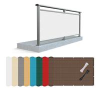 Recinzione Copertura Per Balcone 90 x 370 cm Tessuto HDPE da 220 G/M², Leggera e Durevole, Recinzione Copri Ringhiera Balcone con Fascette e Funi per Esterni, Terrazzo, Bianco