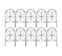 Recinzione da giardino, 10 pannelli in metallo, antiruggine, recinto da giardino, leggero e resistente, bordo paesaggistico per terrazza e cortile posteriore