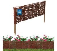 Recinzione da giardino a palizzata con bordatura in vimini 60 x 20