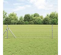 Recinzione da giardino come barriera animale, recinzione, recinzione esterna, recinzione con palo argento 0,8 x 25 m in acciaio per pubblico, parco, area ricreativa, privacy