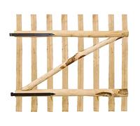 Recinzione da giardino con un'anta in legno di nocciola, 100 x 90 cm, naturale e resistente alle intemperie, protezione da sguardi indiscreti e sicurezza, facile da montare