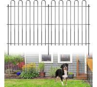 Recinzione da Giardino Decorativa, 10 Pannelli (Lunghezza Totale 7.65m), Altezza 60cm, Barriera per Animali in Filo di Acciaio Inossidabile Senza Scavo, per Cortile, Giardino e Conigli