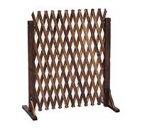 Recinzione da giardino espandibile marrone - Cancello autoportante per animali domestici e graticcio per piante rampicanti - Pannelli decorativi in legno per prato, balcone, patio - Dimensioni esterne