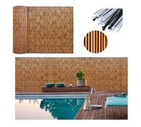 Recinzione da giardino in bambù per balcone, patio, pergolato e tettoia coperta, parasole opaco, 0,9 x 9 m, durevole, elegante, facile da installare